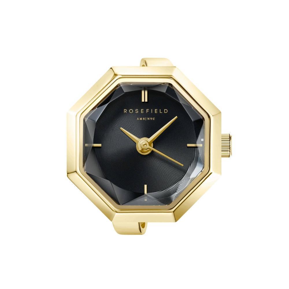 ROSEFIELD Damenuhr STUDIO Ringuhr Schwarz Gold SBGSG-O67
