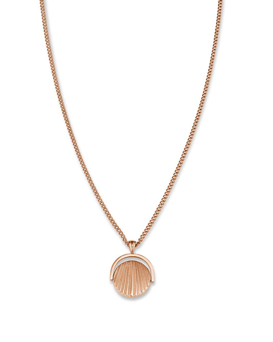 ROSEFIELD Kette TOC Necklace Twisting Sunray Coin pendant Rose Gold JTNCRG-J449