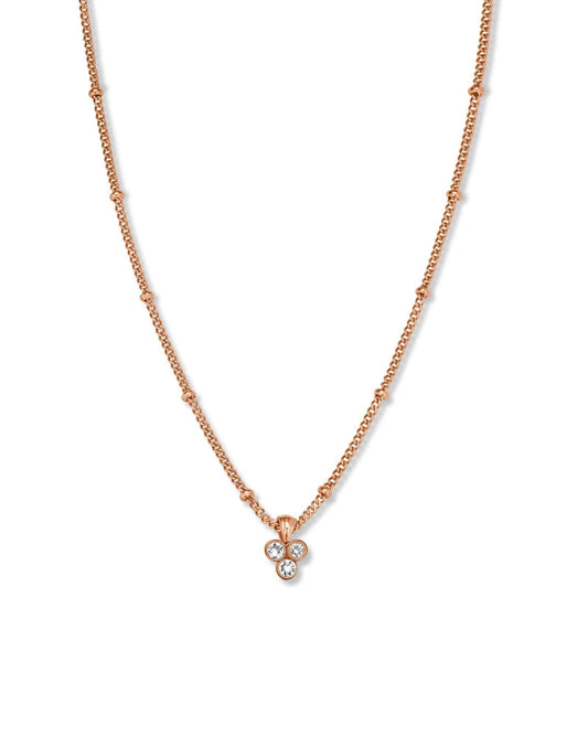 ROSEFIELD Kette TOC Necklace with Triple Swarovski crystals charm Rose Gold JTNTRG-J443