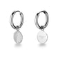 ROSEFIELD Earrings Hoop with Sunray charm Silver JTHSCS-J425