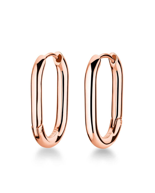ROSEFIELD Earrings Hoop Chunky oval Rose Gold JTHCRG-J424