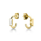 ROSEFIELD Earrings Hoop with Swarovski Baguette crystal Gold JTHBG-J421