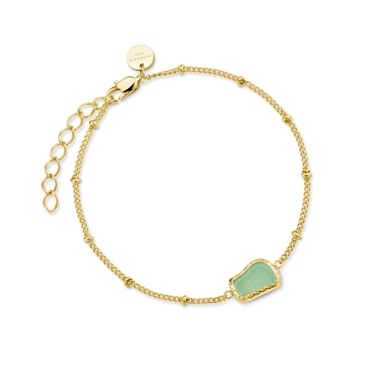 ROSEFIELD Armband Organic Gemstone Bracelet Jade Gold