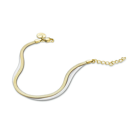 ROSEFIELD Armband Doppel-Snake Duo Tone Silber + Gold JBSCD-J677