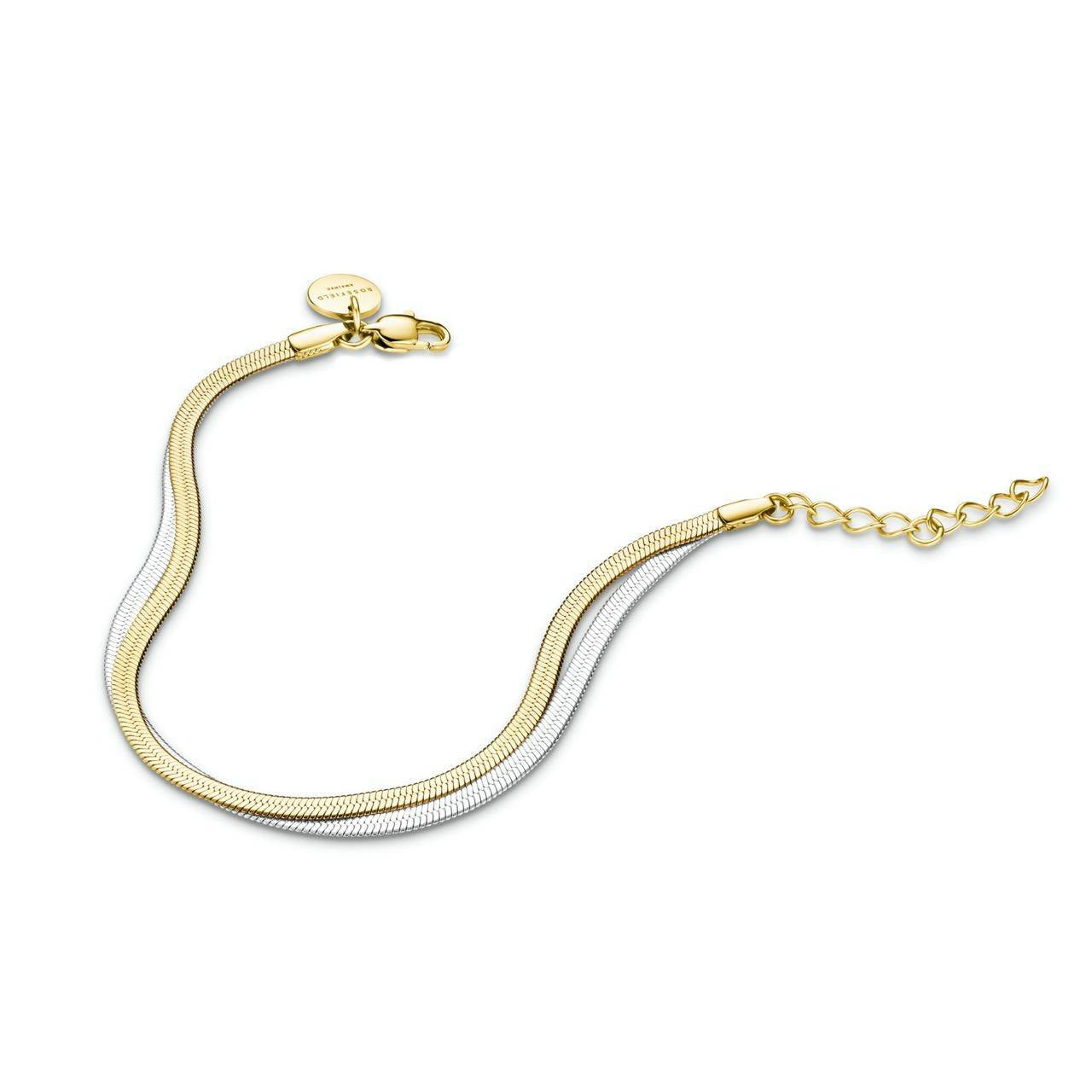 ROSEFIELD Armband Doppel-Snake Duo Tone Silber + Gold