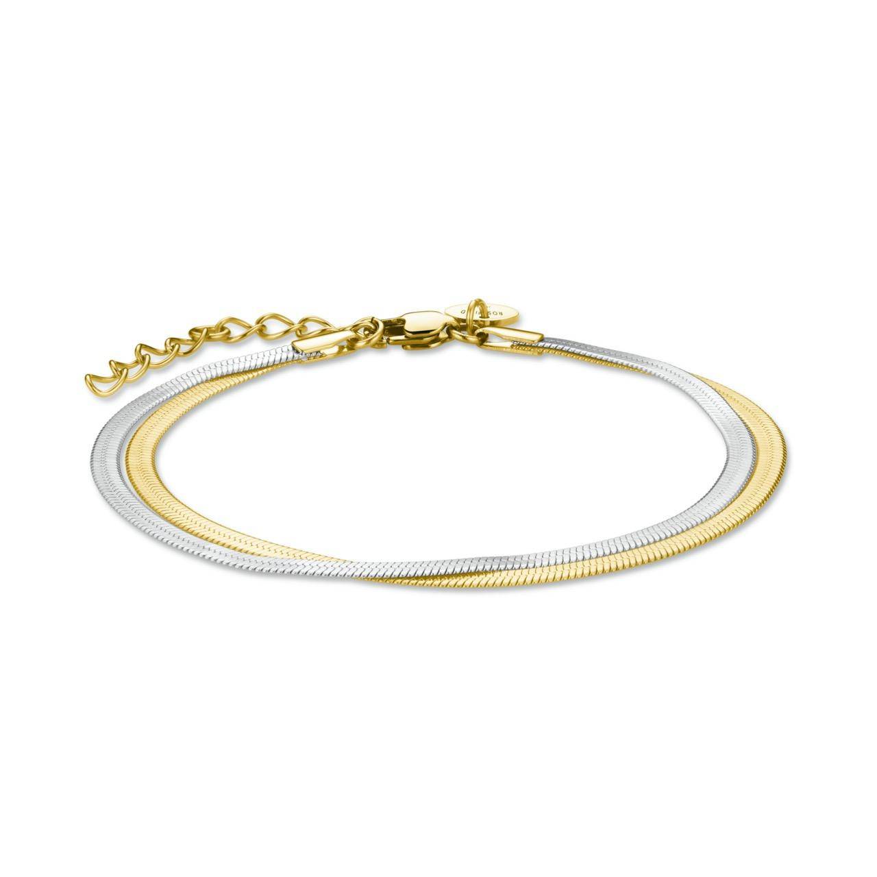 ROSEFIELD Bracelet Double Snake Duo Tone Silver + Gold JBSCD-J677