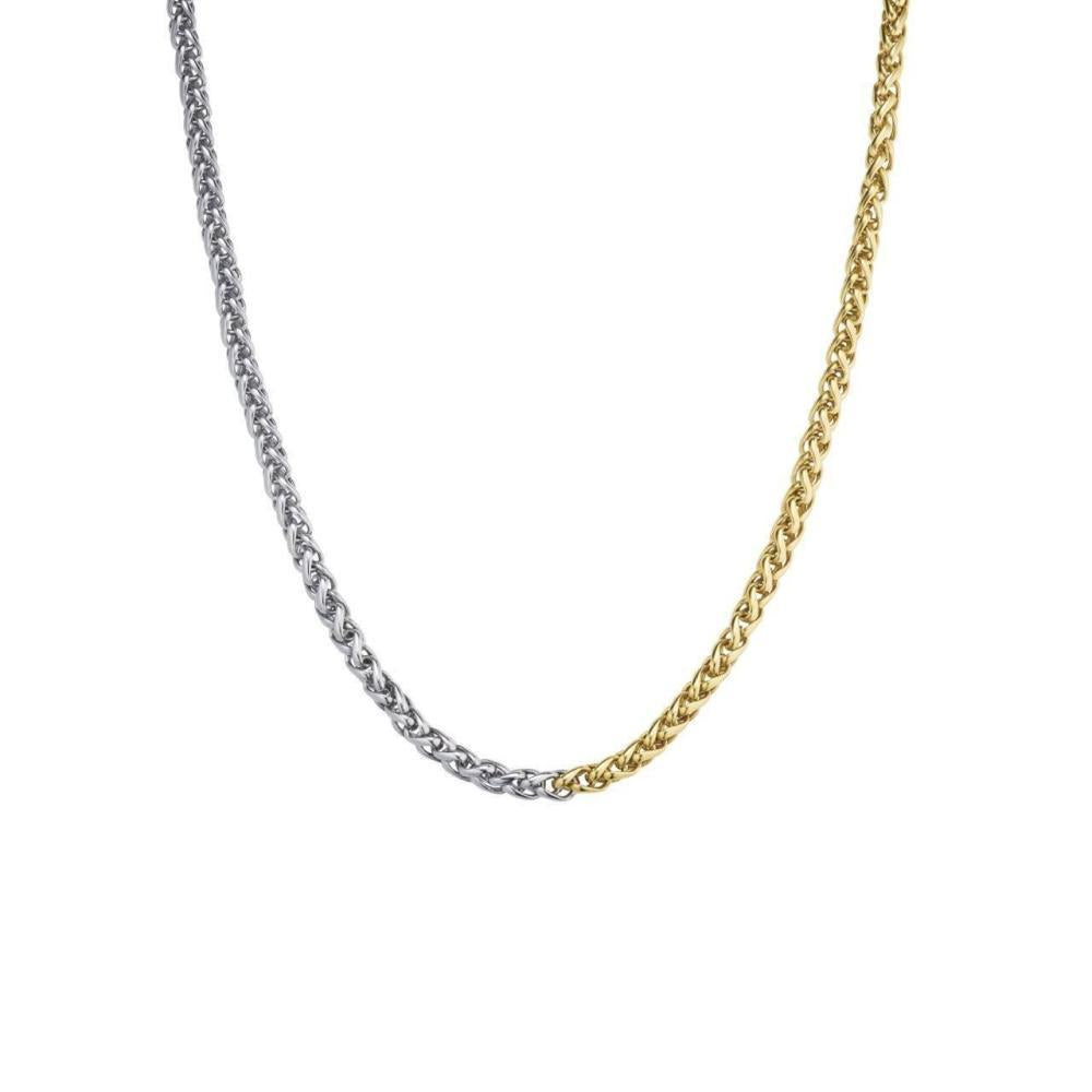 ROSEFIELD Halskette Bicolor Herringbone Necklace Gold Silber Edelstahl JNDHG-J703