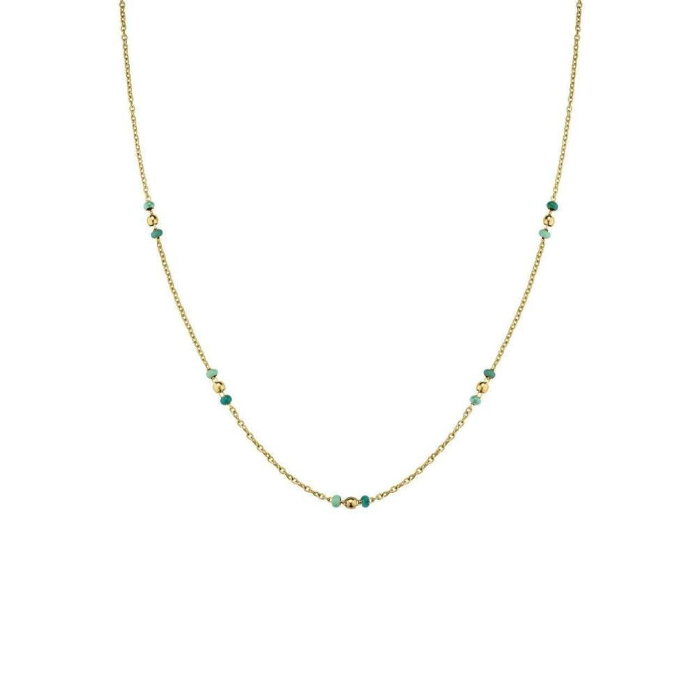 ROSEFIELD Halskette Emerald Dotted Gold Edelstahl