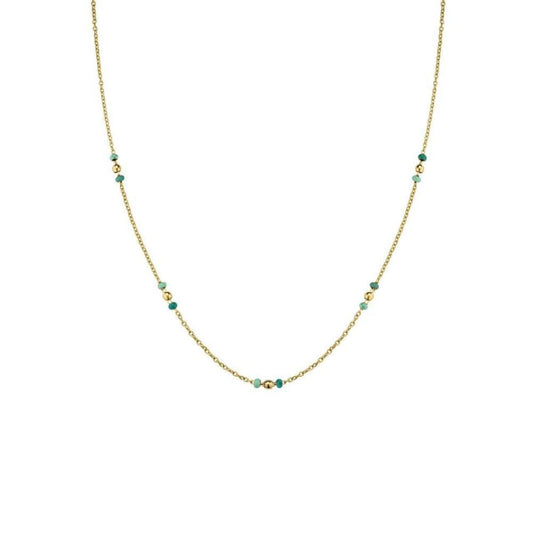 ROSEFIELD Halskette Emerald Dotted Gold Edelstahl