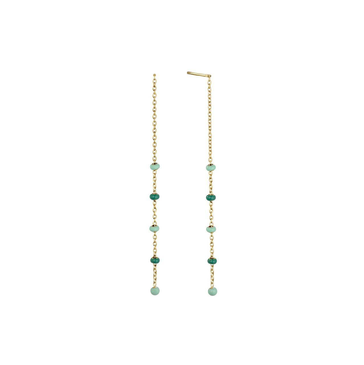 ROSEFIELD Ohrringe Hänger Emerald Dotted Kugeln Gold Edelstahl