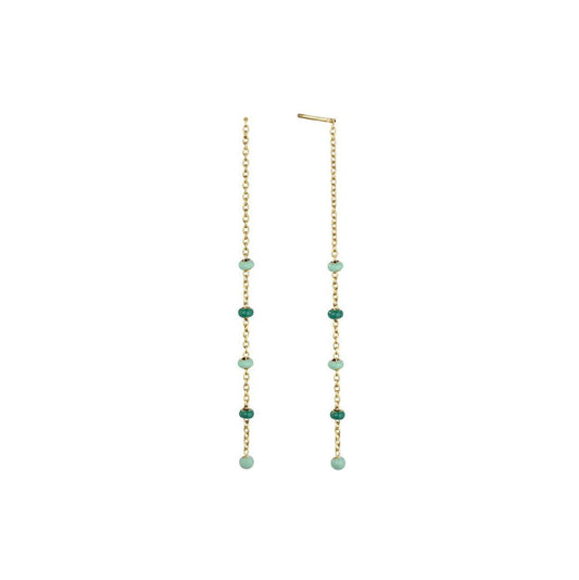 ROSEFIELD Ohrringe Hänger Emerald Dotted Kugeln Gold Edelstahl