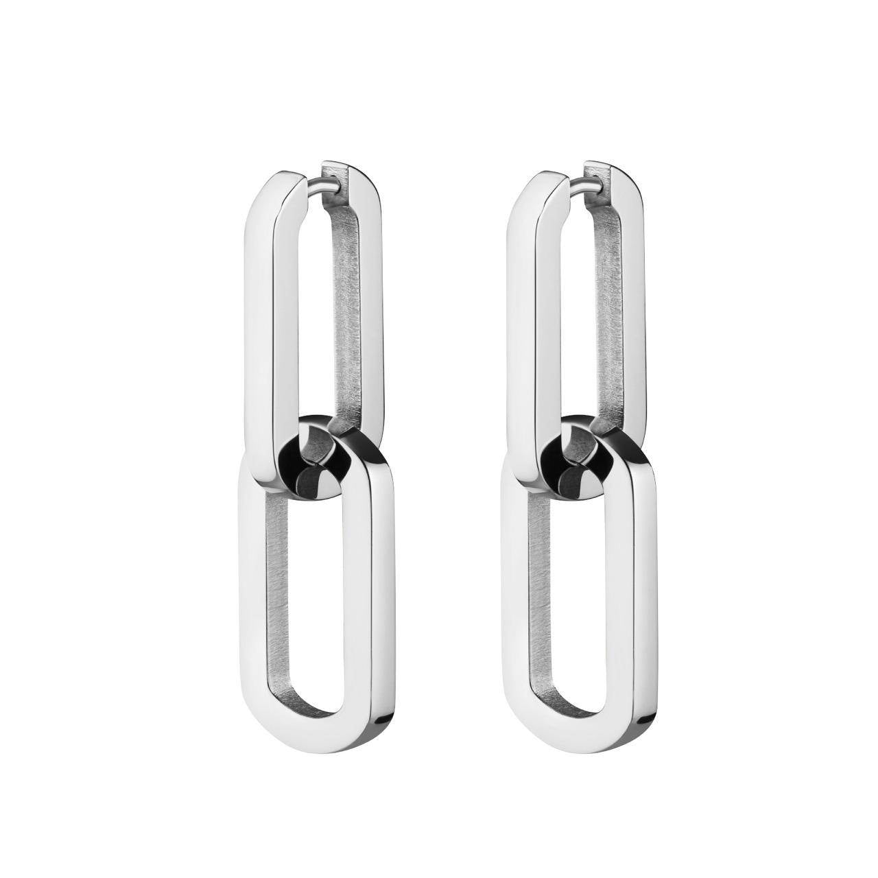ROSEFIELD Ohrringe Dual Hoops Silver JEDHS-J586