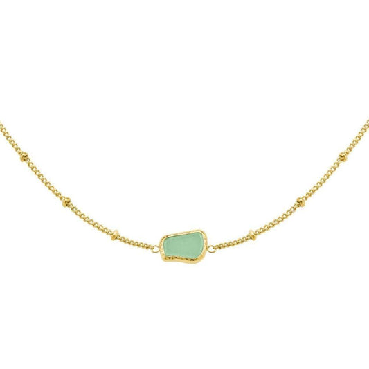 ROSEFIELD Necklace Organic Gemstone Jade Gold JNOGG-J658