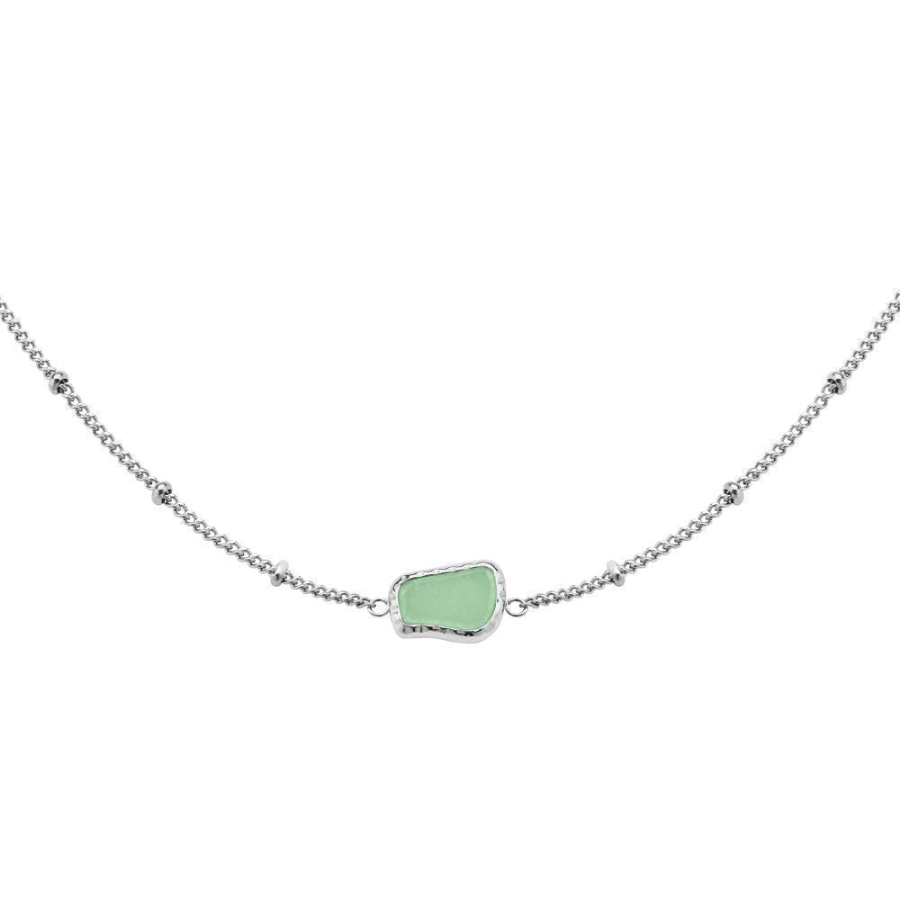 ROSEFIELD Necklace Organic Gemstone Jade Silver JNOGS-J659