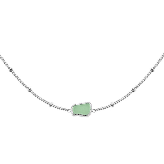 ROSEFIELD Necklace Organic Gemstone Jade Silver JNOGS-J659