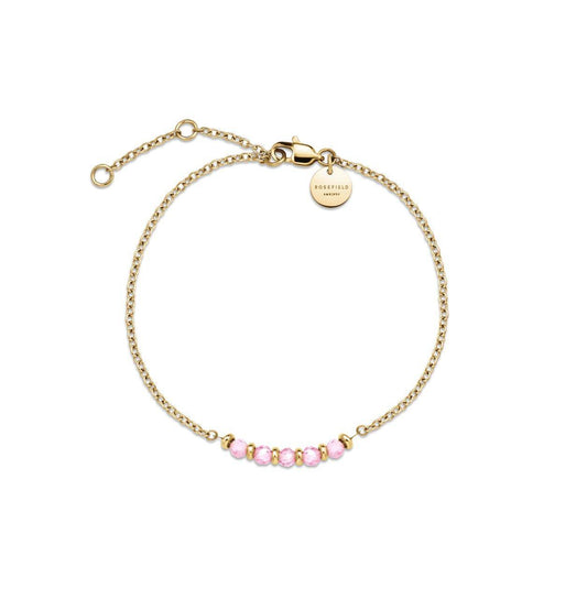 ROSEFIELD Damen Armband Gold Rosa Steine
