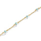 ROSEFIELD Damen Armband Gold 5 Blaue Steine JBBSG-J814