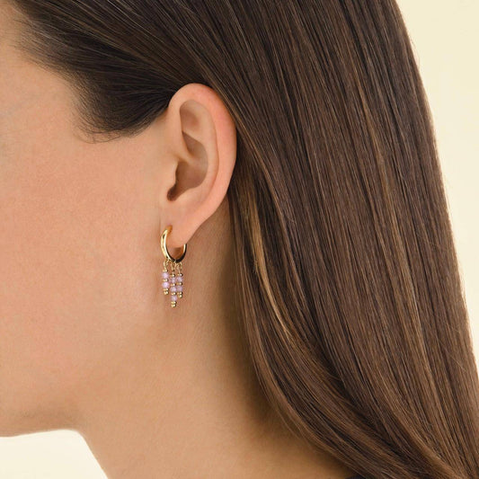 ROSEFIELD Damen Creolen Gold Rosa Steine