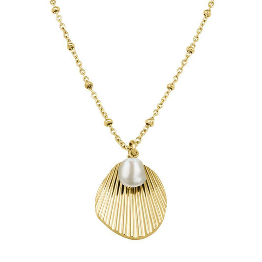 ROSEFIELD Necklace Shell with Pearl Balls Gold JSPNG-J159