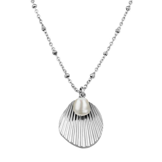 ROSEFIELD Necklace Shell with Pearl Balls Silver JSPNS-J160