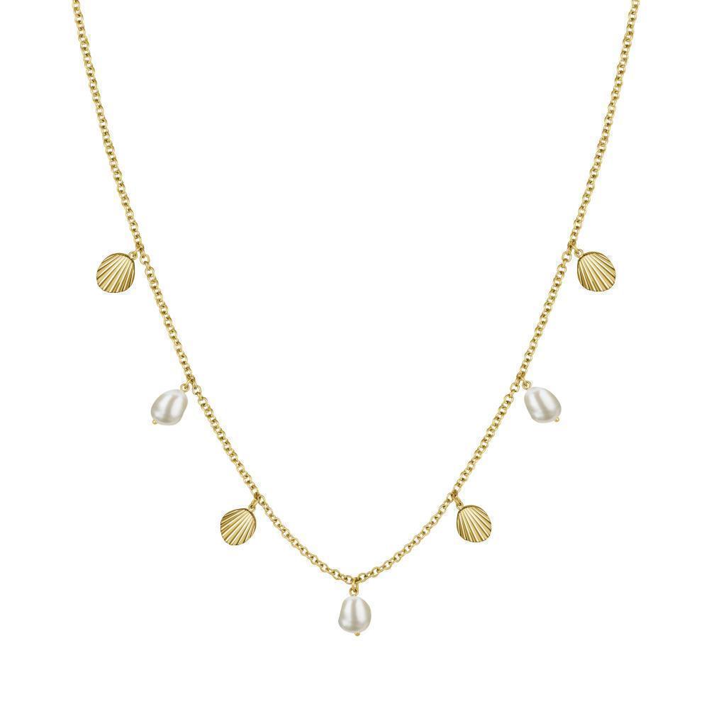 ROSEFIELD Necklace Shell and Pearl Charms Gold JMSPNG-J161