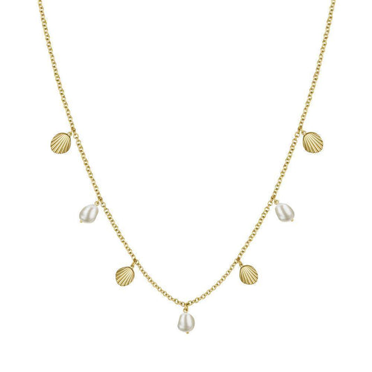 ROSEFIELD Necklace Shell and Pearl Charms Gold JMSPNG-J161