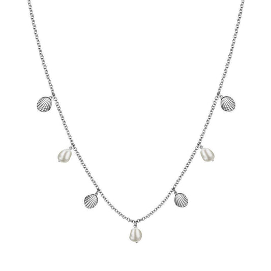 ROSEFIELD Necklace Shell and Pearl Charms Silver JMSPNS-J162
