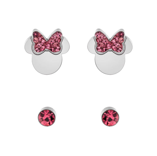 DISNEY Ohrringe Set Minnie Mouse Rosa Silber Edelstahl S600149RPL-B.CS
