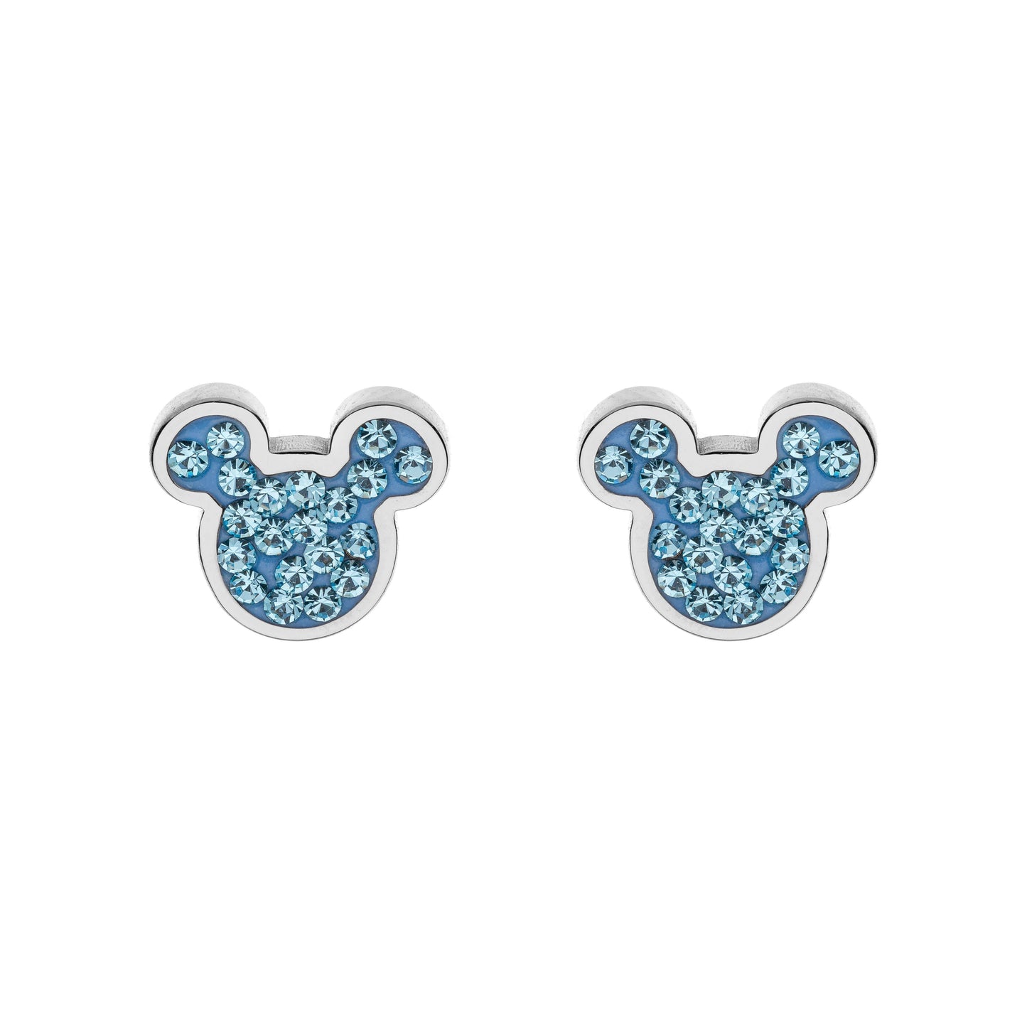 DISNEY Ohrringe Mickey Mouse Silber-Blau Edelstahl E600178RQL-B.CS