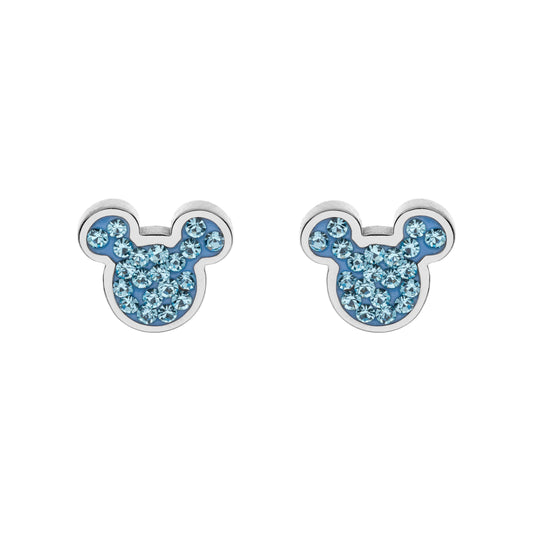DISNEY Ohrringe Mickey Mouse Silber-Blau Edelstahl E600178RQL-B.CS