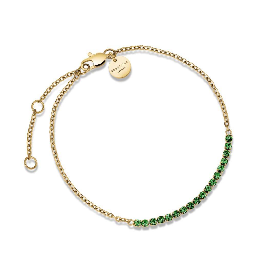 ROSEFIELD Armband Tennis Grün Gold JBTEG-J908