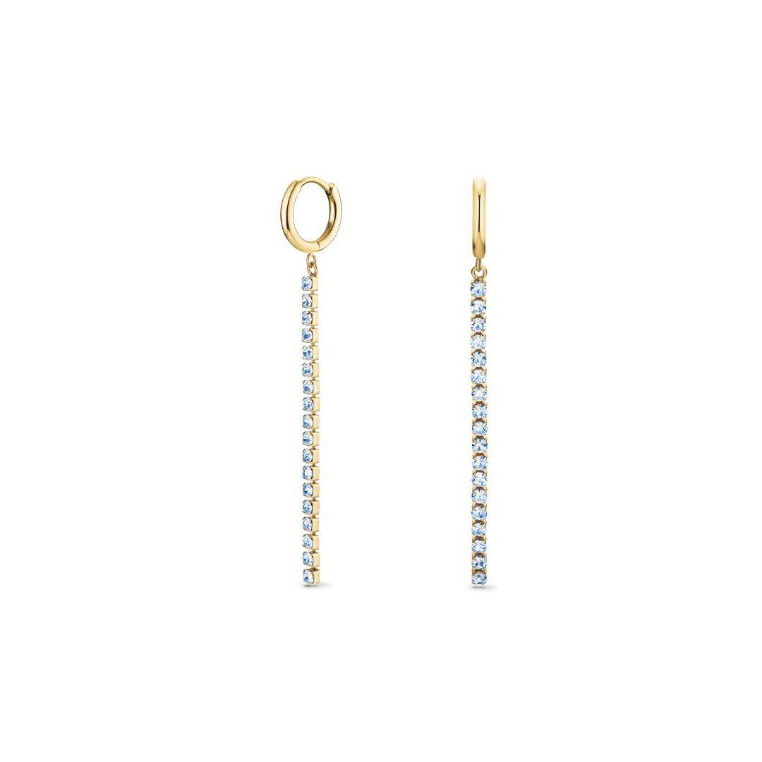 ROSEFIELD Ohrringe Tennis Blau Gold JETBG-J918
