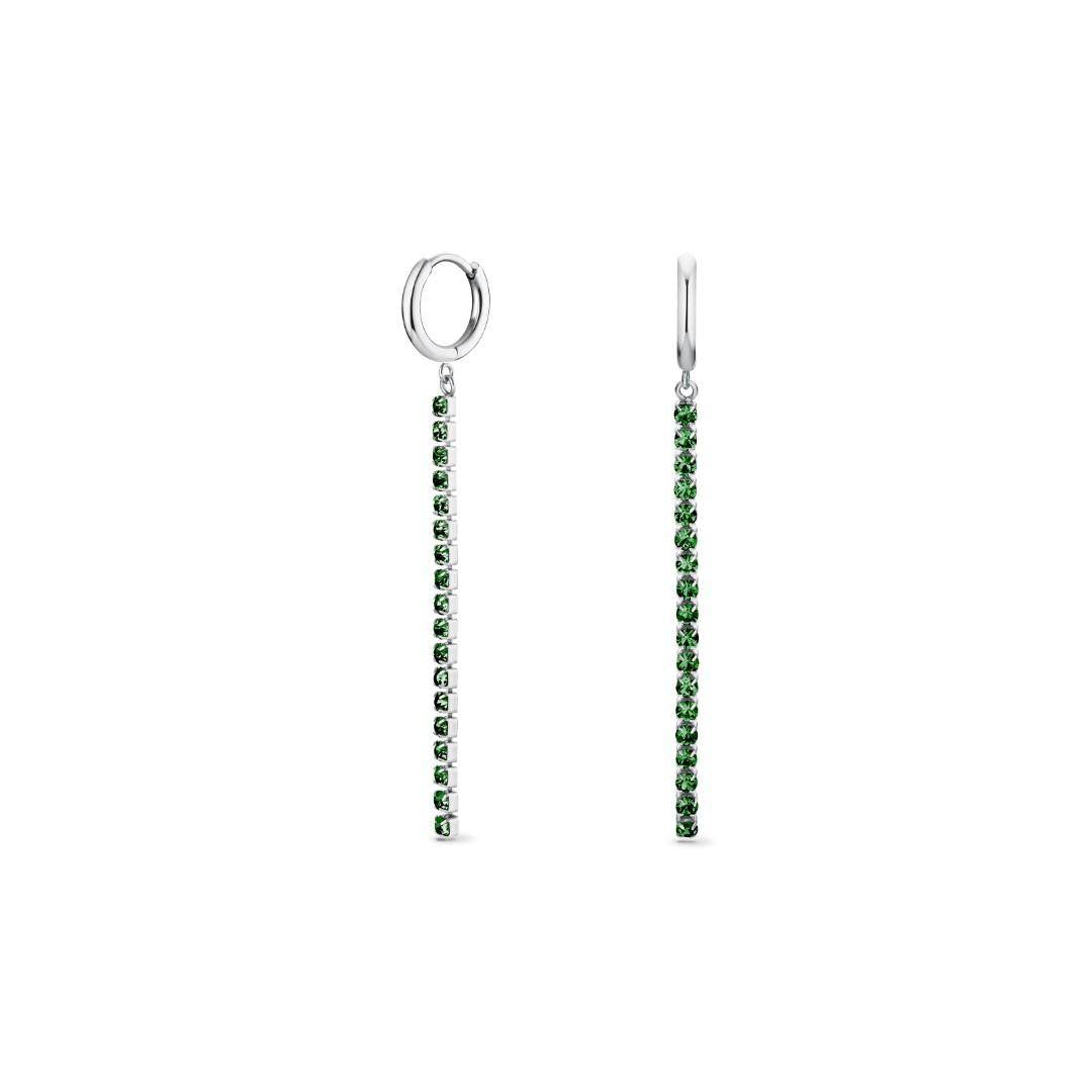 ROSEFIELD Ohrringe Tennis Grün Silber JETES-J926
