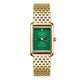 ROSEFIELD Damenuhr Heirloom Smaragd-Grün Gold eckig