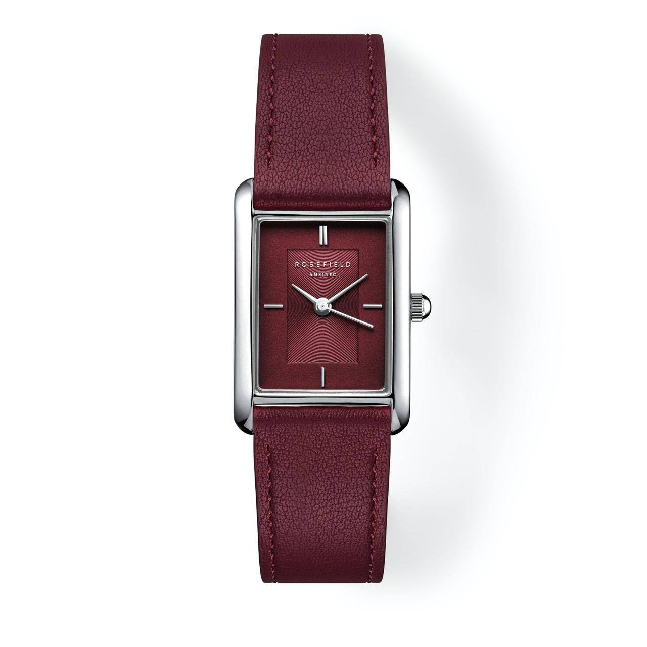 ROSEFIELD Damenuhr Heirloom Modern Burgundy Dial Silver Burgundy Leather HBBLS-H08