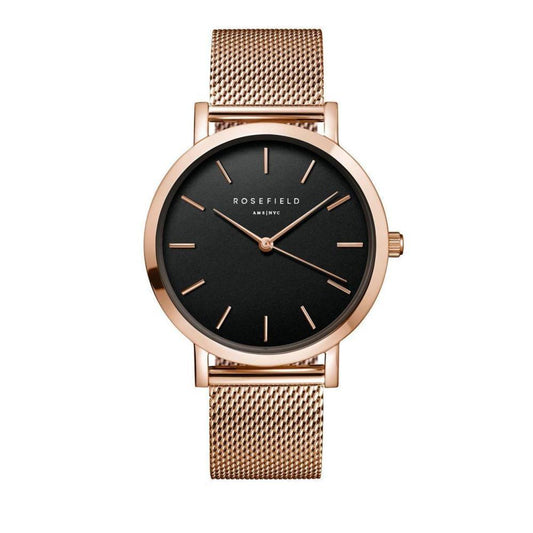 ROSEFIELD Damenuhr  Mercer Schwarz Rosegold 38mm MBR-M45