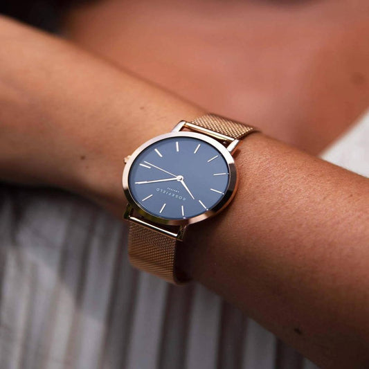 ROSEFIELD Damenuhr  Mercer Schwarz Rosegold 38mm MBR-M45