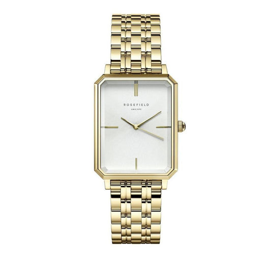 ROSEFIELD Women's Watch The Octagon White Sunray Steel Gold OCWSG-O40