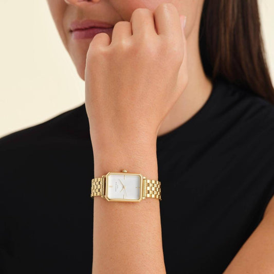 ROSEFIELD Women's Watch The Octagon White Sunray Steel Gold OCWSG-O40