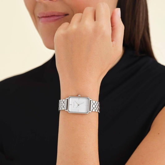 ROSEFIELD Women's Watch The Octagon White Sunray Steel Silver OCWSS-O41
