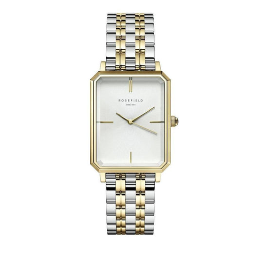ROSEFIELD Damenuhr  Octagon Silber-Gold Bicolor eckig OWSSSG-O48