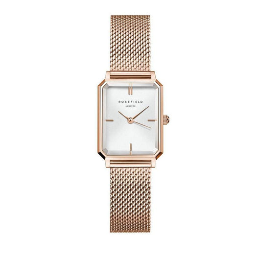 ROSEFIELD Damenuhr Octagon XS Mesh Weiß Rosegold OWRMR-O59