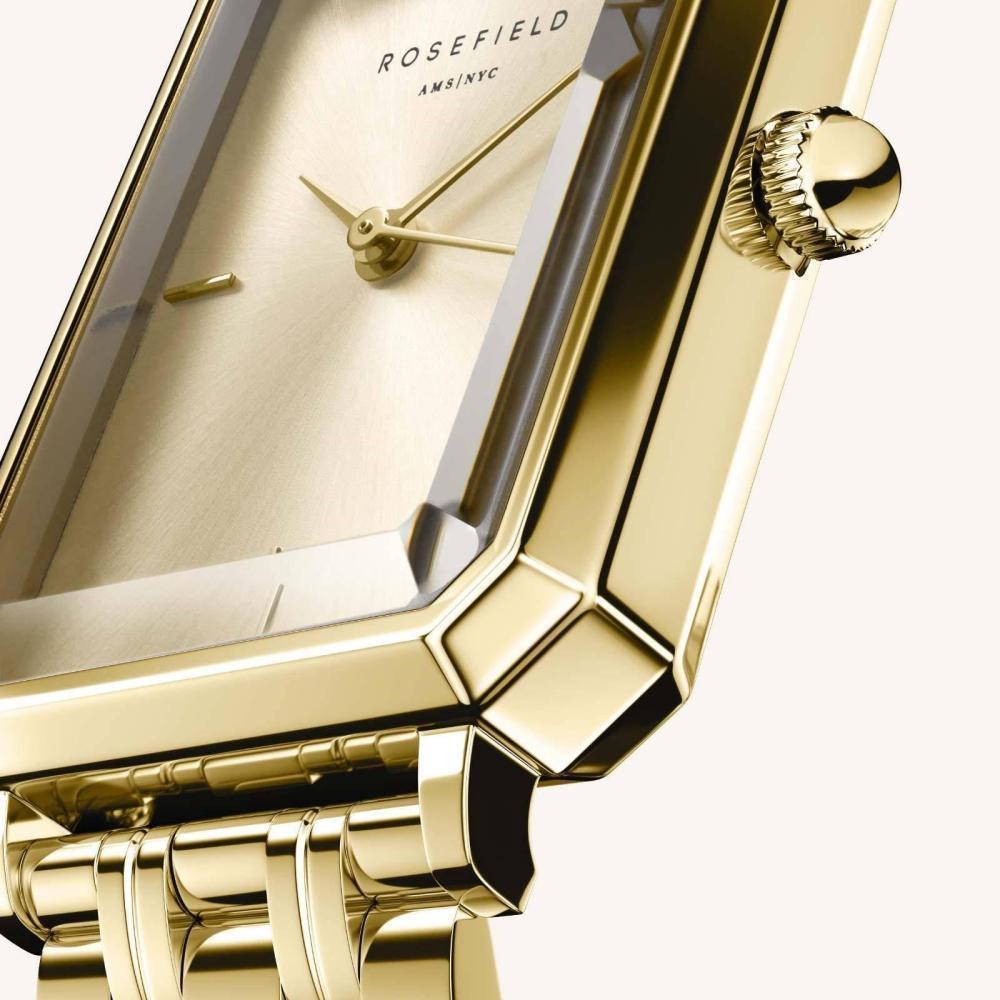 ROSEFIELD Damenuhr Octagon Champagner Gold eckig OCGSG-O65