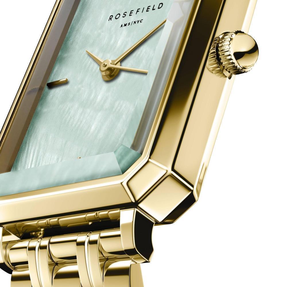 ROSEFIELD Damenuhr Octagon XS Minzgrün Perlmutt Gold eckig OGGSG-O71
