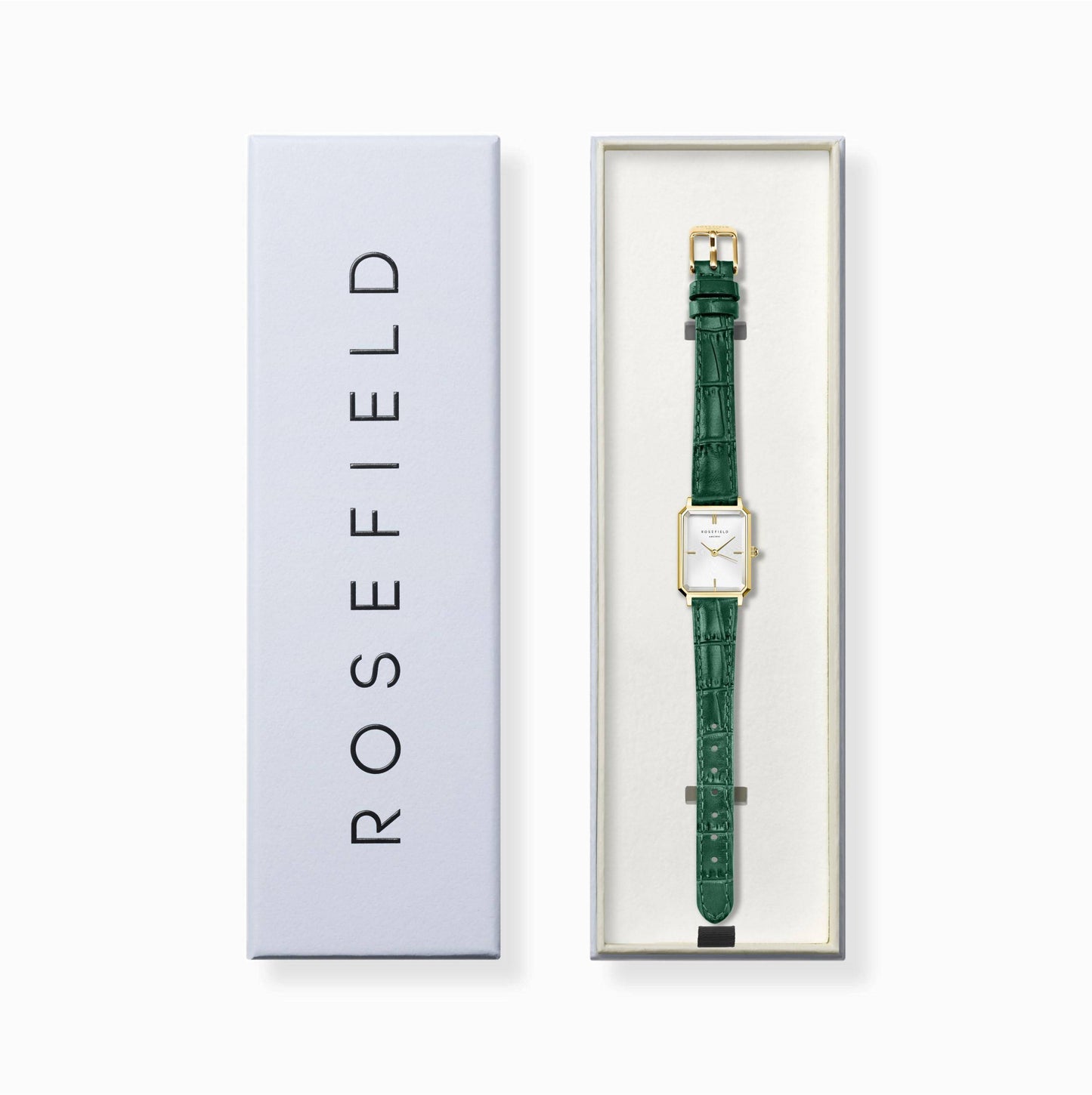 ROSEFIELD Damenuhr Octagon XS White Emerald Leather Gold  OWGLG-O86