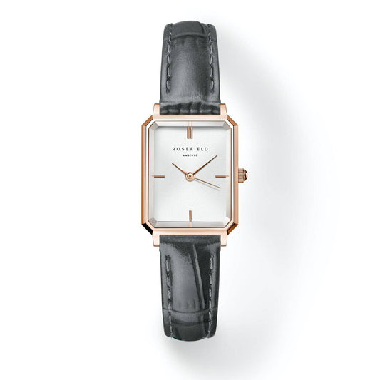 ROSEFIELD Damenuhr Octagon XS White Grey Leather Rose Gold  OWGLR-O87