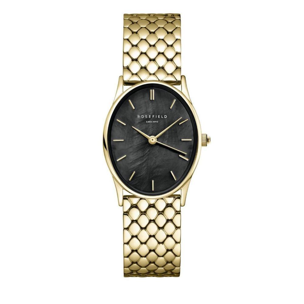 ROSEFIELD Damenuhr  Oval Schwarz Gold