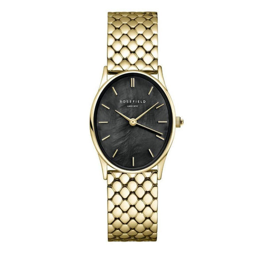 ROSEFIELD Damenuhr  Oval Schwarz Gold
