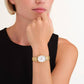 ROSEFIELD Damenuhr The Oval White MOP Half-Moon Steel Gold OVWGSG-OV16