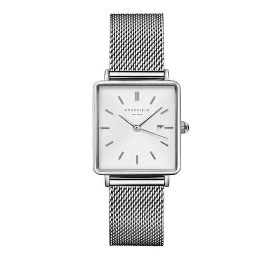 ROSEFIELD Damenuhr  Boxy Silber eckig Mesh QWSS-Q02